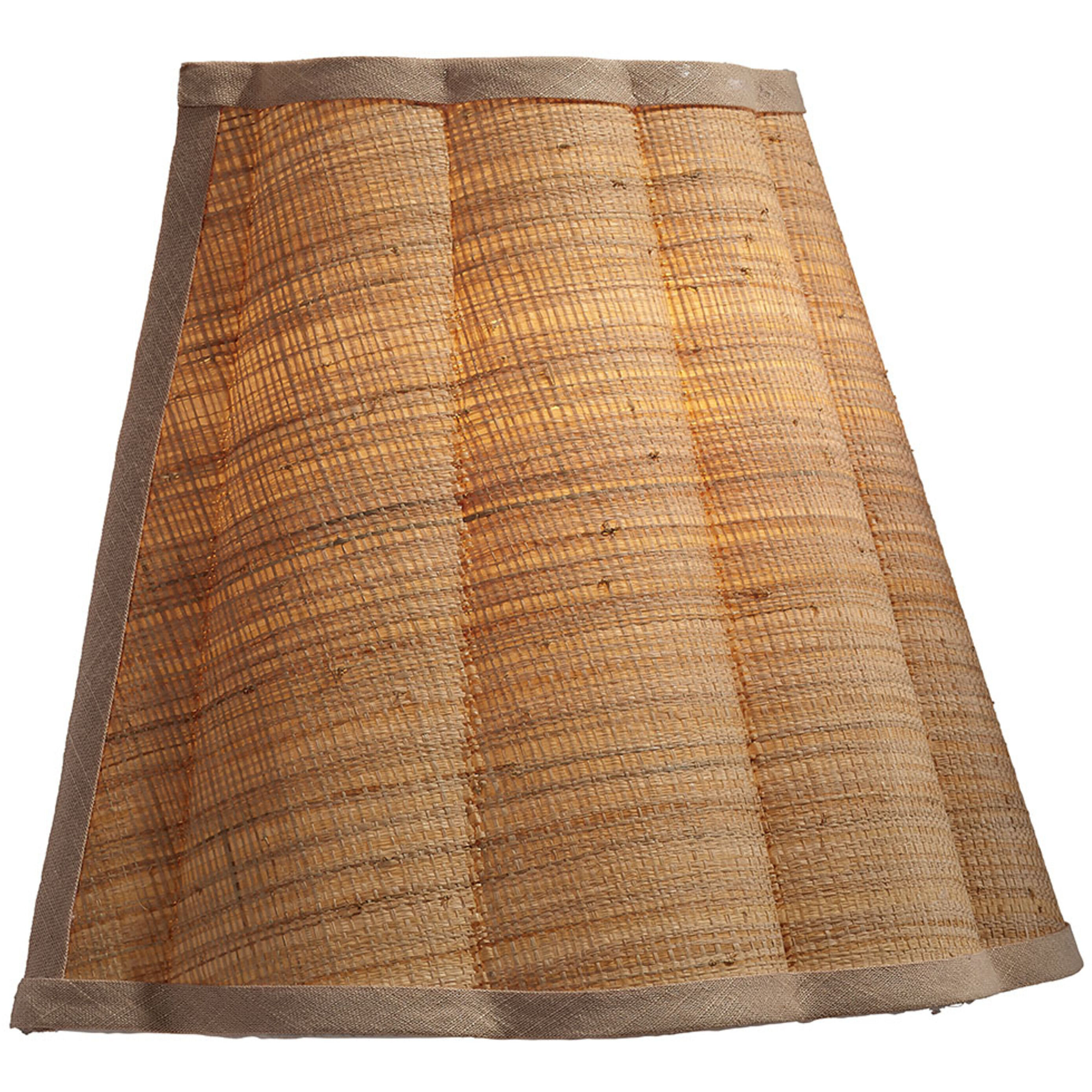 Scalloped 1 Light 14 inch Brass Wall Sconce Wall Light in Natural Raffia