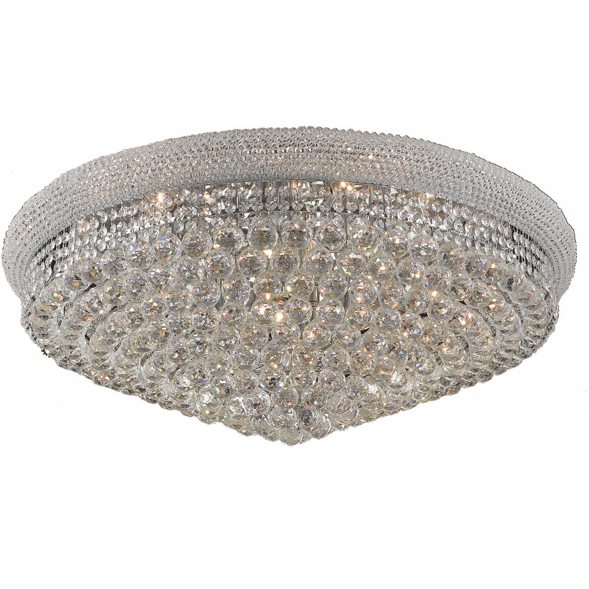 Primo 20 Light 36 inch Chrome Flush Mount Ceiling Light in Royal Cut