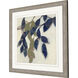 Entwined Leaves Blue and Beige and Green and White Framed Art