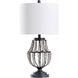Natural Drape 26 inch 100 watt Black Brushed Table Lamp Portable Light