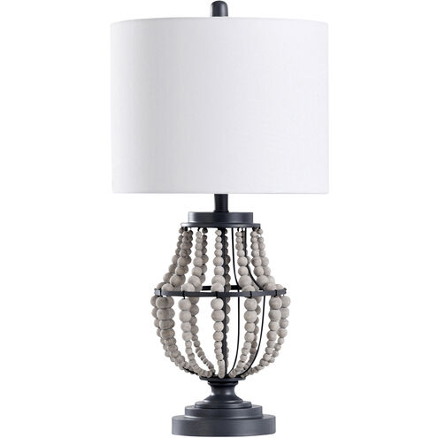 Natural Drape 26 inch 100 watt Black Brushed Table Lamp Portable Light