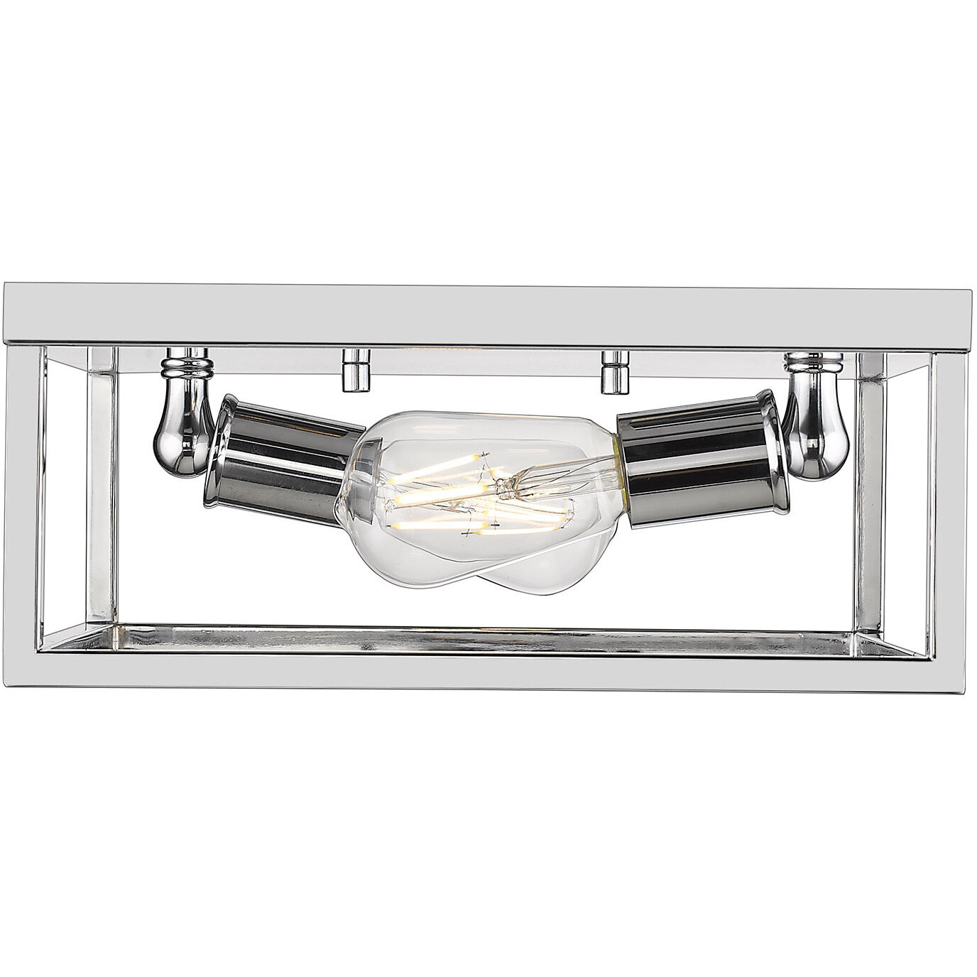Wesson 2 Light 12 inch Chrome Flush Mount Ceiling Light