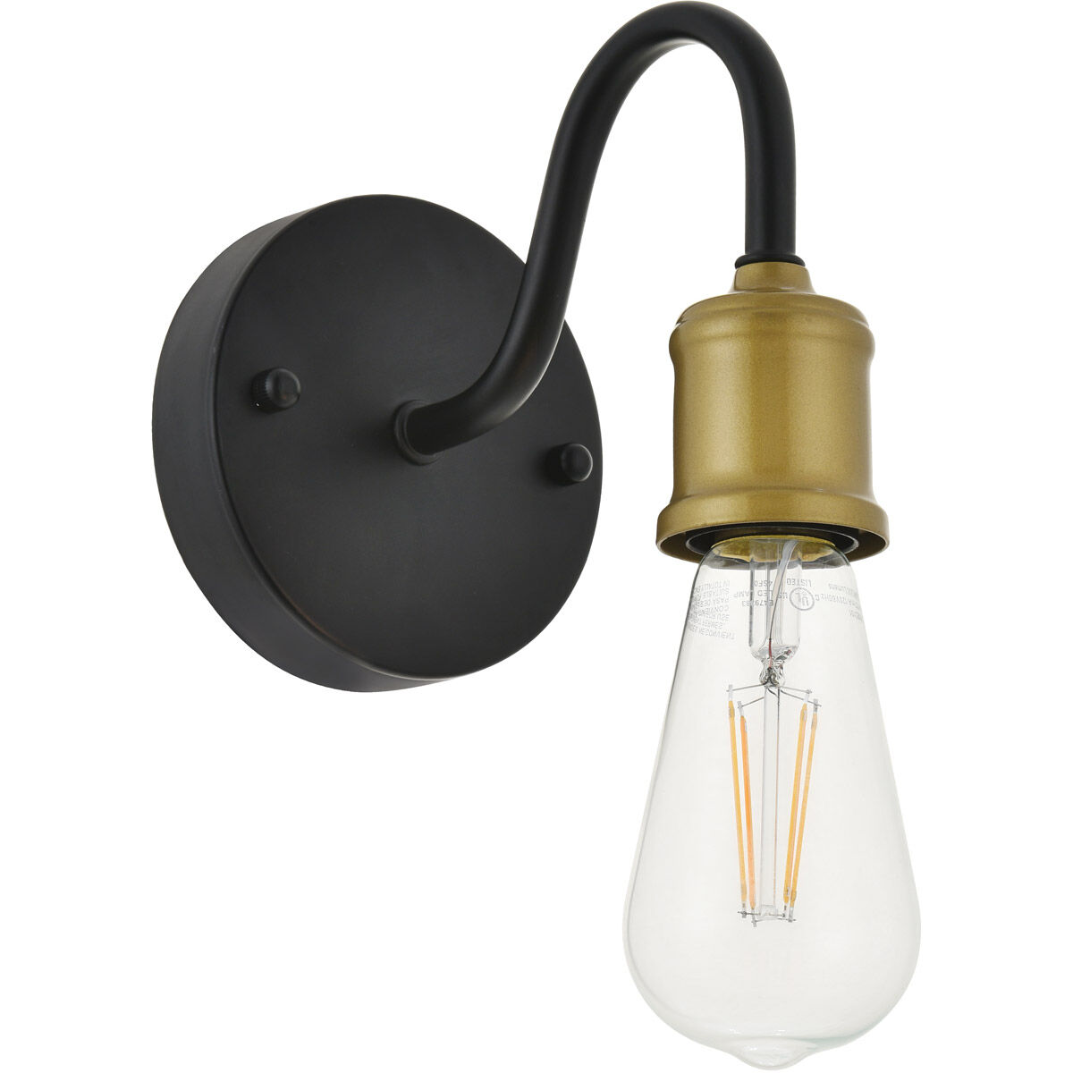 Serif 1 Light 4.7 inch Brass and Black Wall Sconce Wall Light