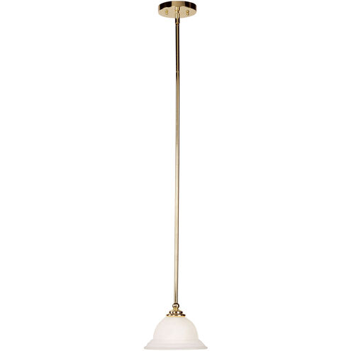 North Port 1 Light 8 inch Polished Brass Mini Pendant Ceiling Light in White Alabaster