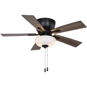 Lisbon 42 inch Black with Dark Hickory-Black Hickory Blades Ceiling Fan
