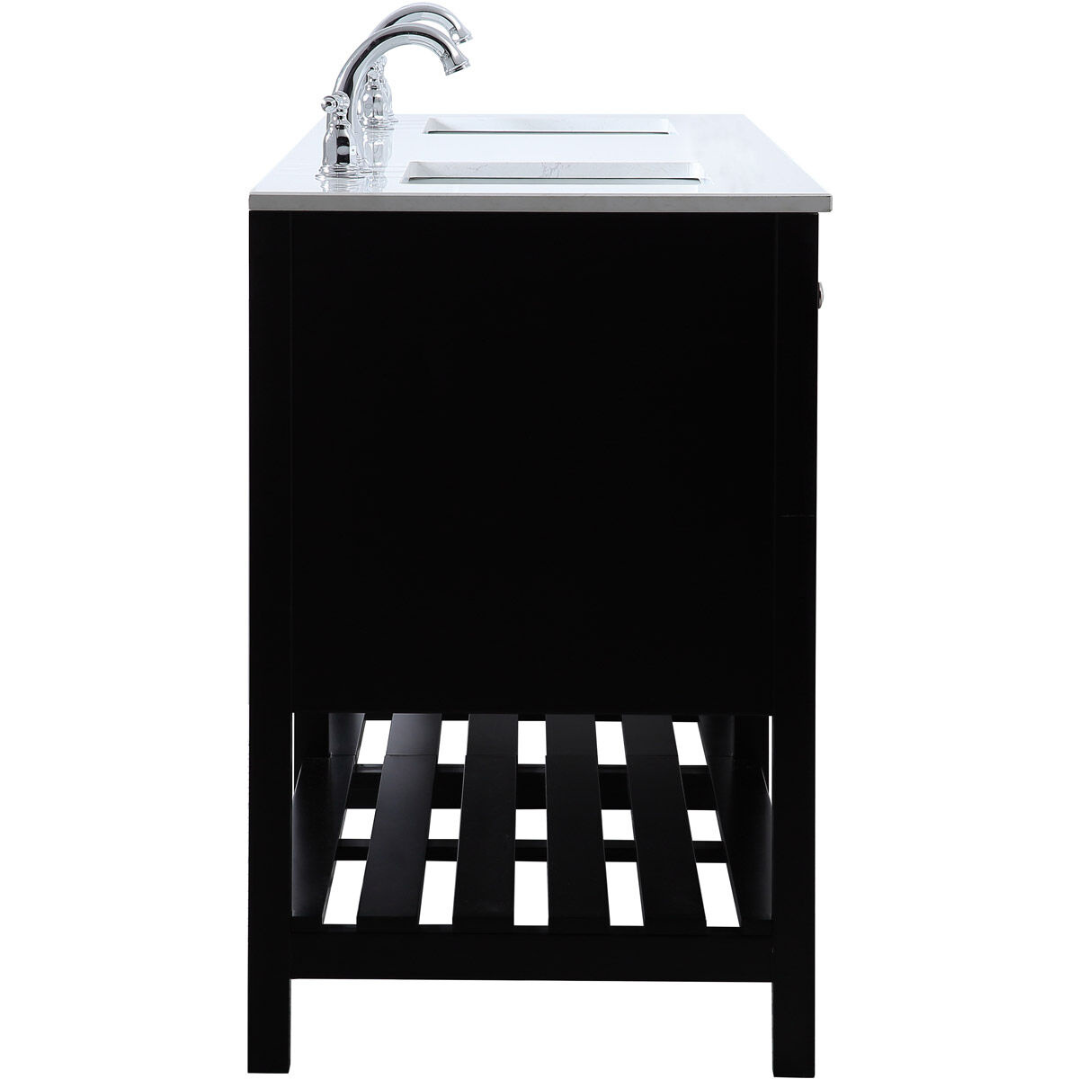 Theo 72 X 22 X 34 inch Black Vanity Sink Set