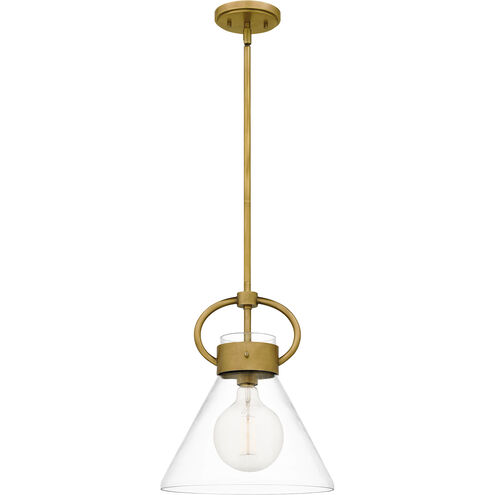 Webster 1 Light 12 inch Weathered Brass Mini Pendant Ceiling Light, Small