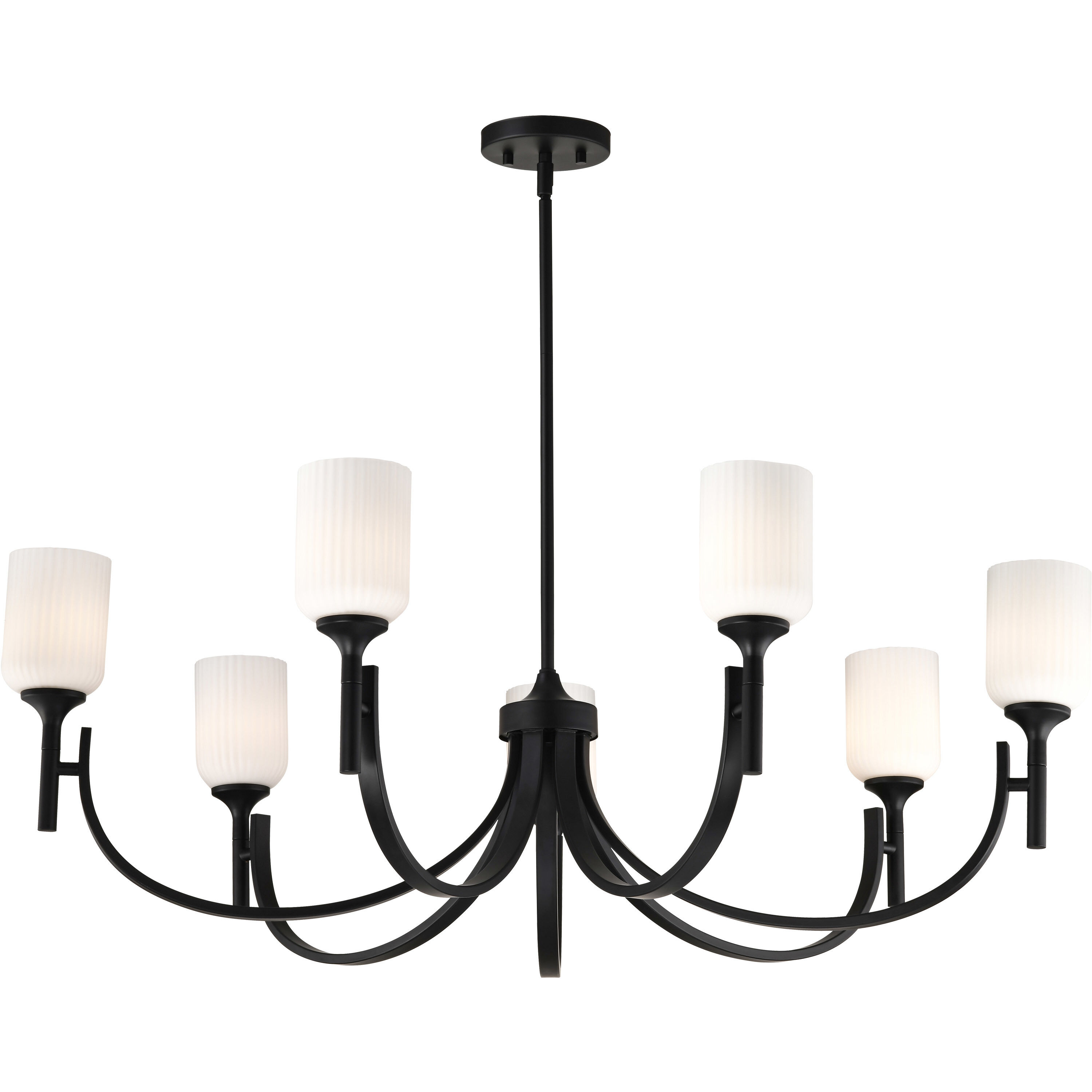 Solara 40 inch Matte Black Chandelier Ceiling Light