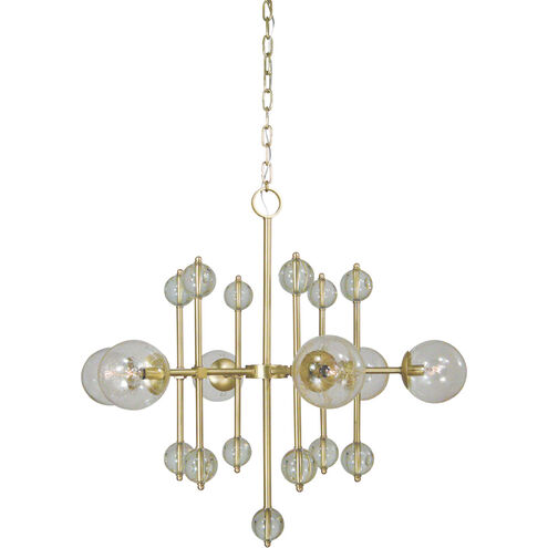 Solaris 6 Light 38 inch Satin Brass Chandelier Ceiling Light