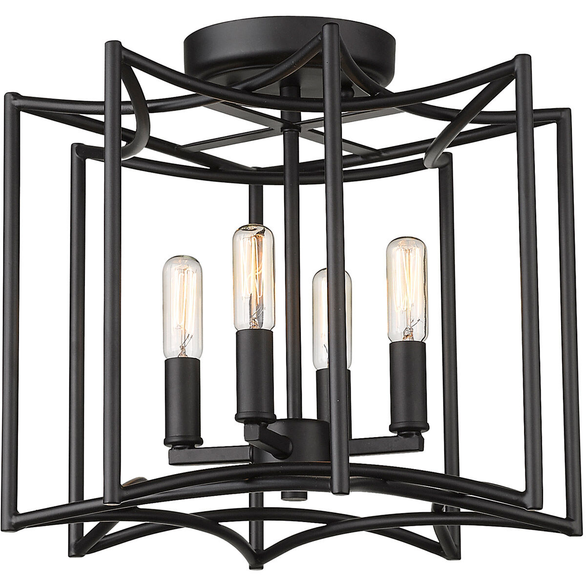 Rhian 4 Light 14 inch Matte Black Pendant Ceiling Light