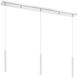 Forest LED 46 inch Chrome Linear Chandelier Ceiling Light in 3, 17, Matte White Steel