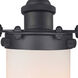 Austere Kingsbury 1 Light 6 inch Matte Black Pendant Ceiling Light in Matte White Glass, Black Textured
