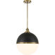 Vorey 1 Light 17.5 inch Coal And Oxidized Aged Brass Pendant Ceiling Light