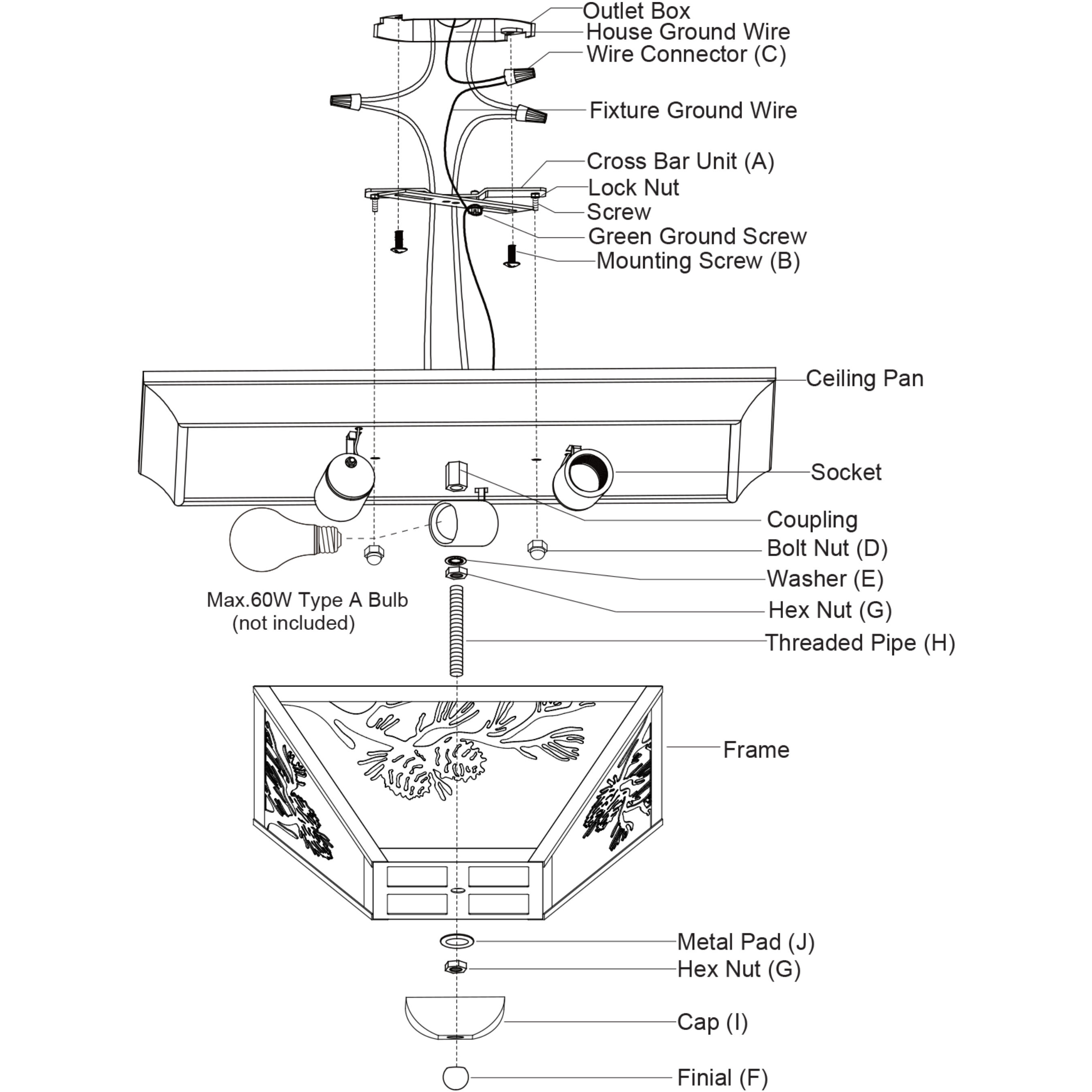 Douglas LED 14 inch Warm Bronze Outdoor Ceiling