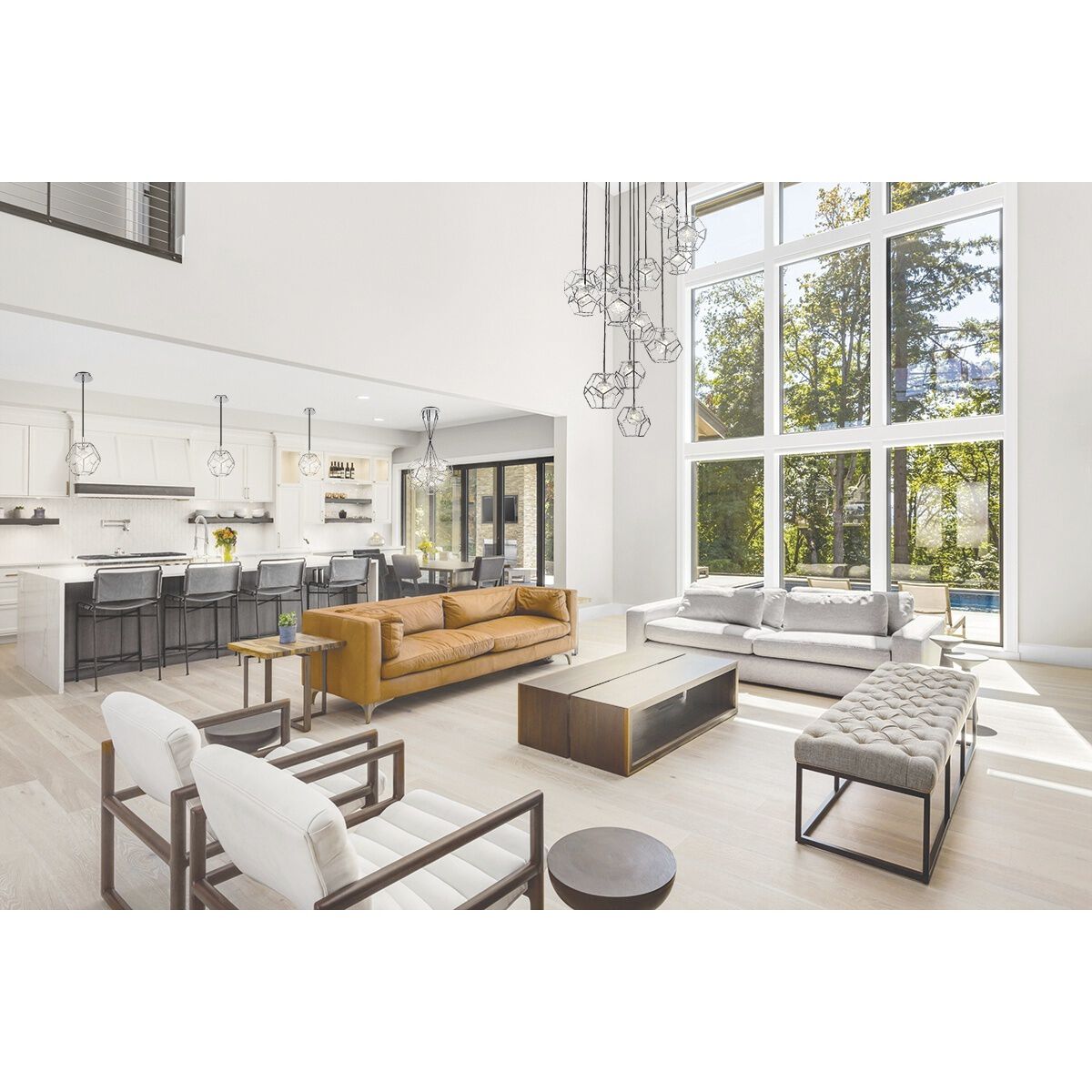 Norway LED 18.5 inch Chrome Chandelier Ceiling Light