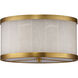 Upsala 2 Light 11.5 inch Antique Brass Flush Mount Ceiling Light, Small
