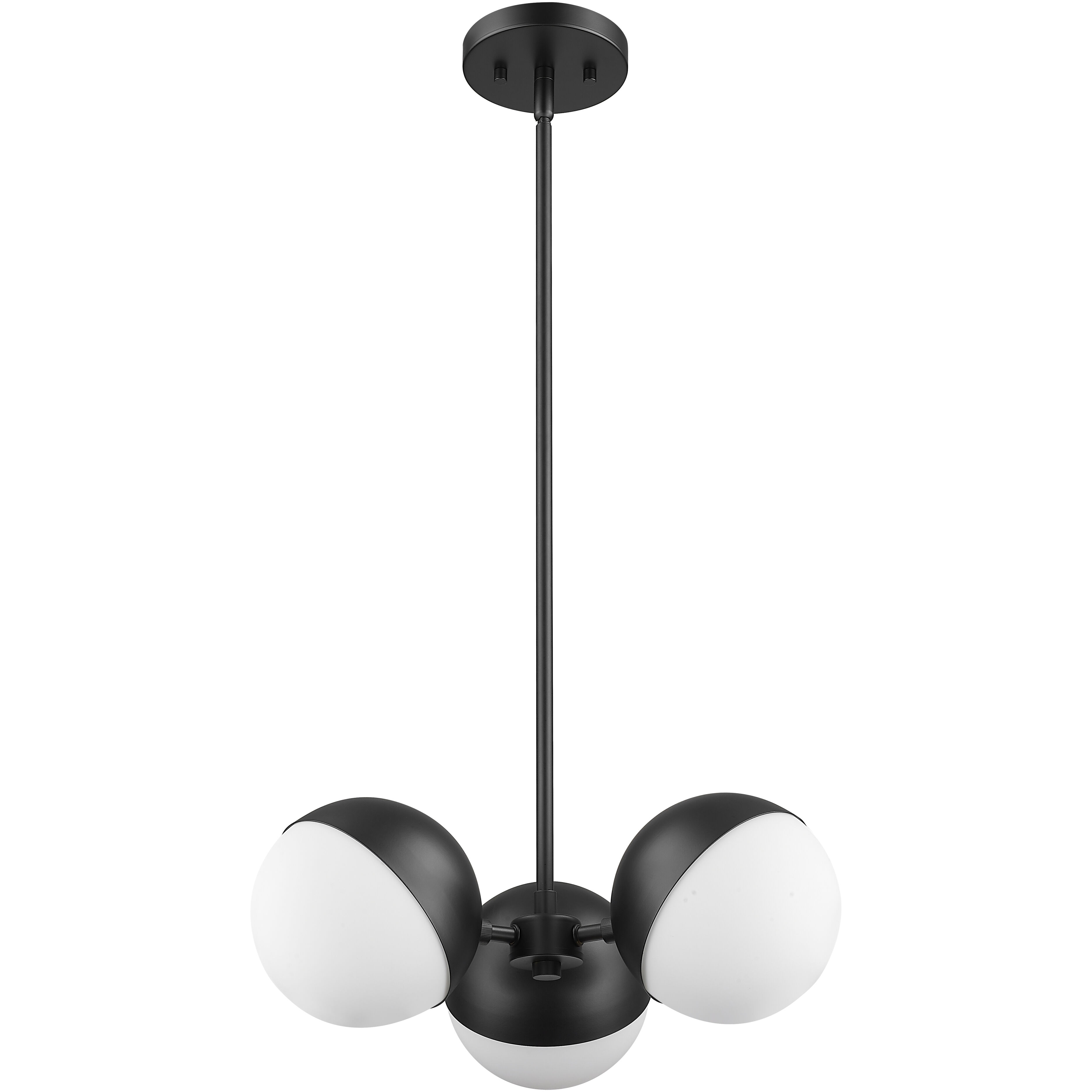 Realm Sphere 3 Light 17.25 inch Matte Black Chandelier Ceiling Light