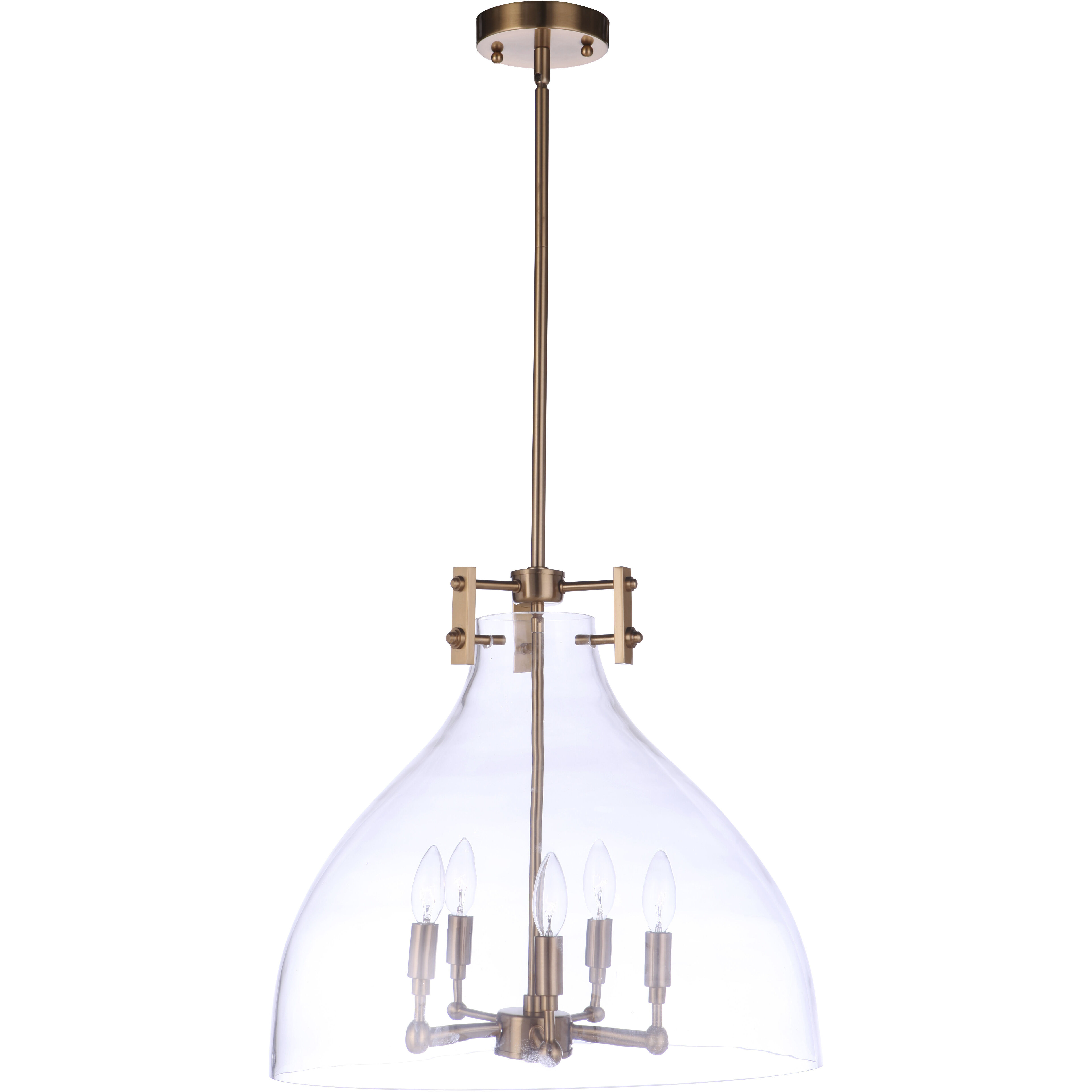 Chardonnay 5 Light 20 inch Satin Brass Pendant Ceiling Light