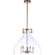 Chardonnay 5 Light 20 inch Satin Brass Pendant Ceiling Light