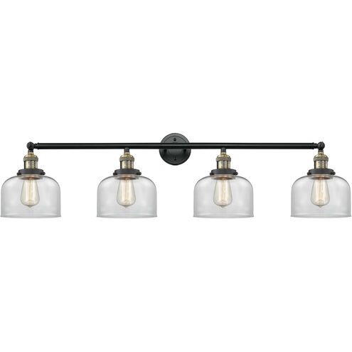 Franklin Restoration Large Bell LED 44 inch Black Antique Brass Bath Vanity Light Wall Light in Clear Glass, Franklin Restoration