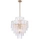 Fire and Ice 13 Light 23 inch Lacquered Gold Chandelier Ceiling Light in Clear Glass