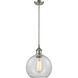 Ballston Athens 1 Light 8 inch Brushed Satin Nickel Pendant Ceiling Light in Clear Glass, Ballston
