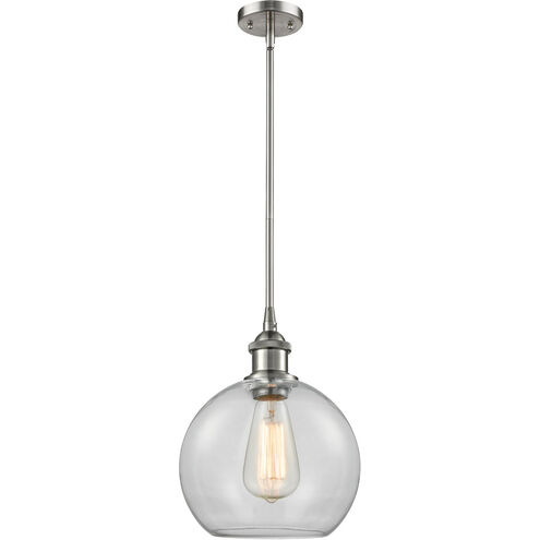 Ballston Athens 1 Light 8 inch Brushed Satin Nickel Pendant Ceiling Light in Clear Glass, Ballston