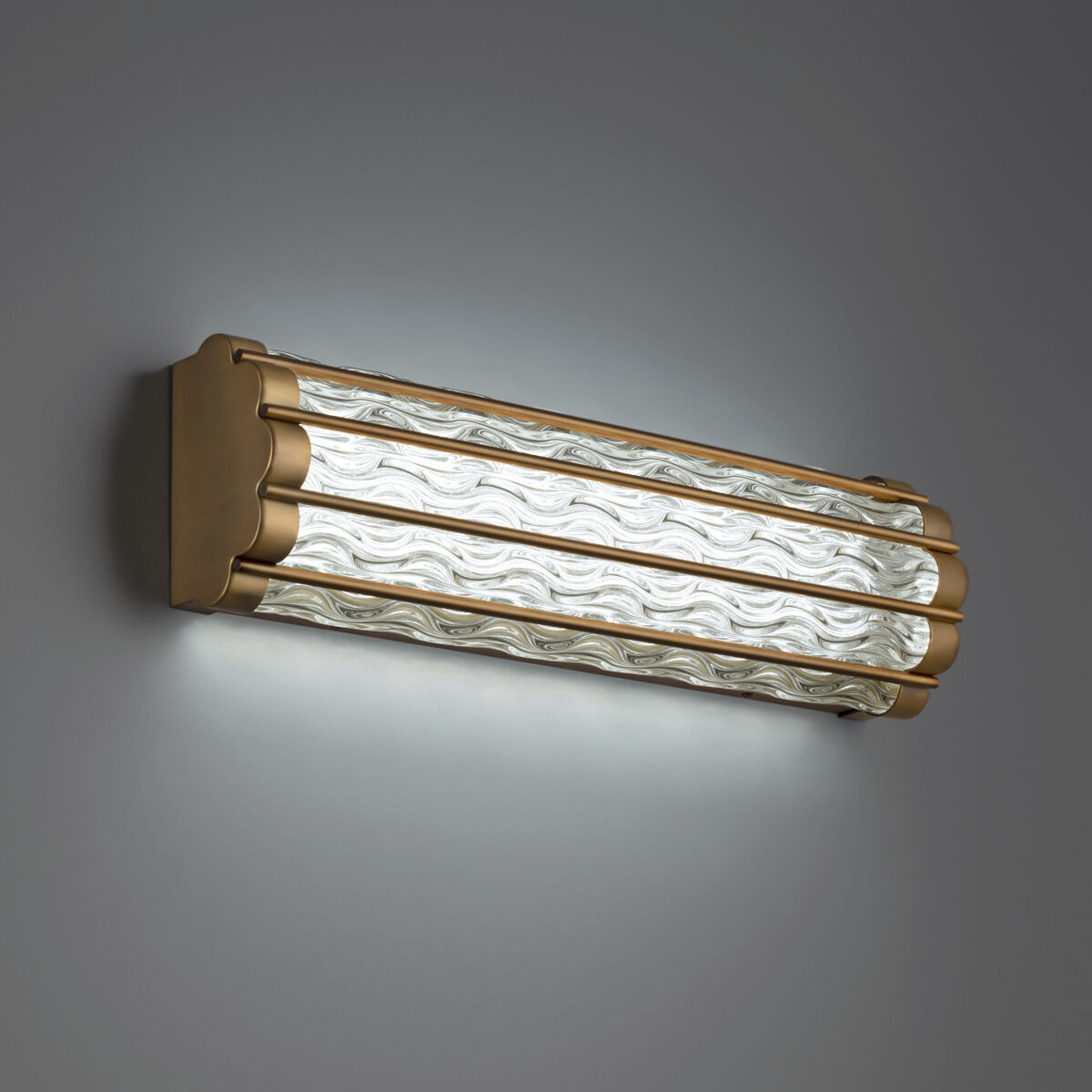 Fortress LED 20 inch Aged Brass Bath Vanity & Wall Light in Optic, Schonbek Signature