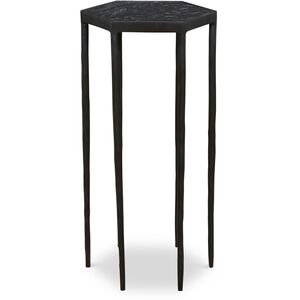 Aviary 24 X 11.85 inch Satin Black and Black Marble Accent Table
