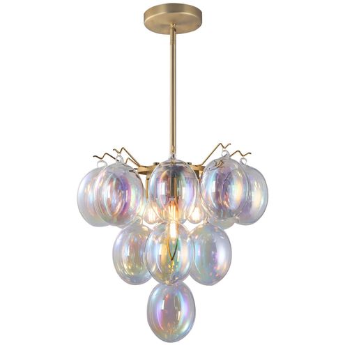 Globo LED 18 inch Brass Chandelier Ceiling Light in Iridescent