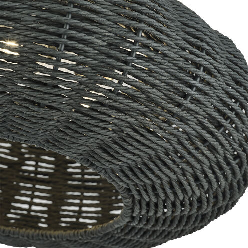 Deluna 3 Light 18 inch Black Semi Flush Mount Ceiling Light, Large