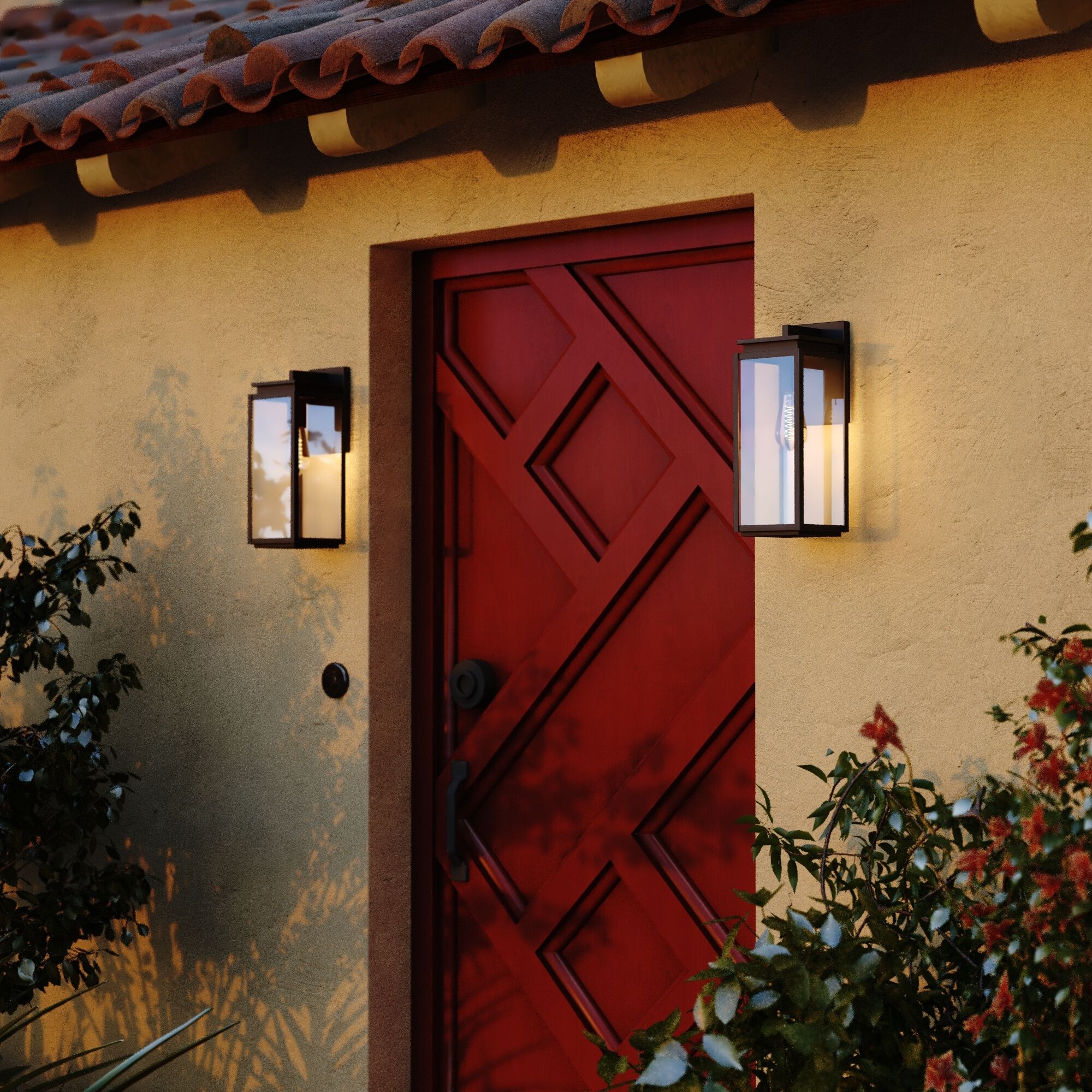 Uptown 1 Light 15.75 inch Matte Black Outdoor Wall Lantern