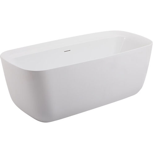 Calum Glossy White and Chrome Bathtub