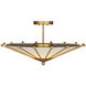 Epoch LED 26 inch Contemporary Gold Leaf Semi-Flush Mount Ceiling Light