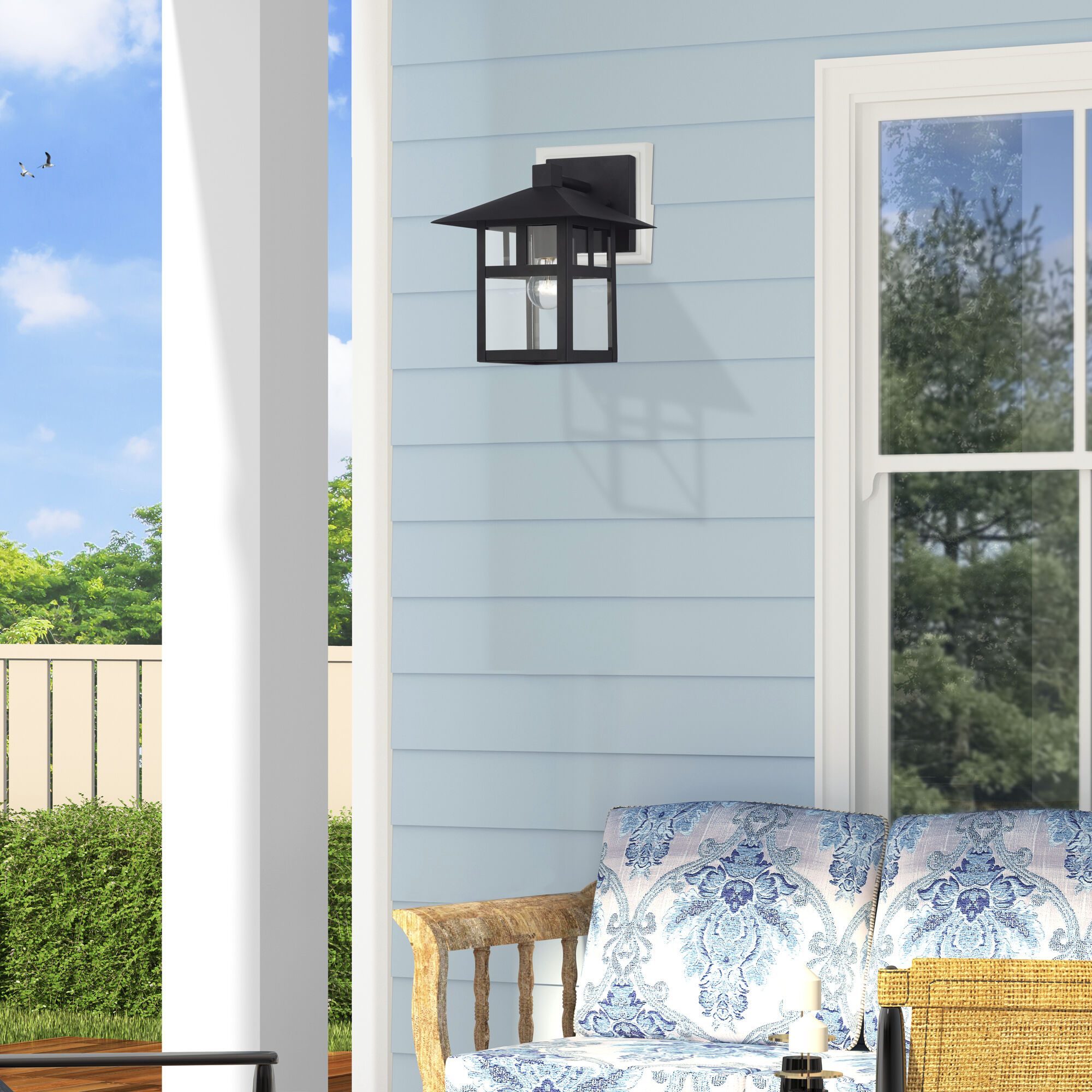 Crestlake 1 Light 11.5 inch Textured Black Outdoor Wall Lantern