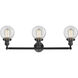 Franklin Restoration Beacon LED 30 inch Matte Black Bath Vanity Light Wall Light in Clear Glass, Franklin Restoration