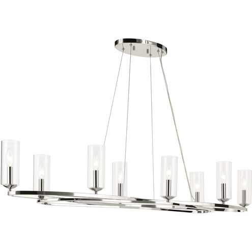Harpin Linear Chandelier Ceiling Light in Polished Nickel