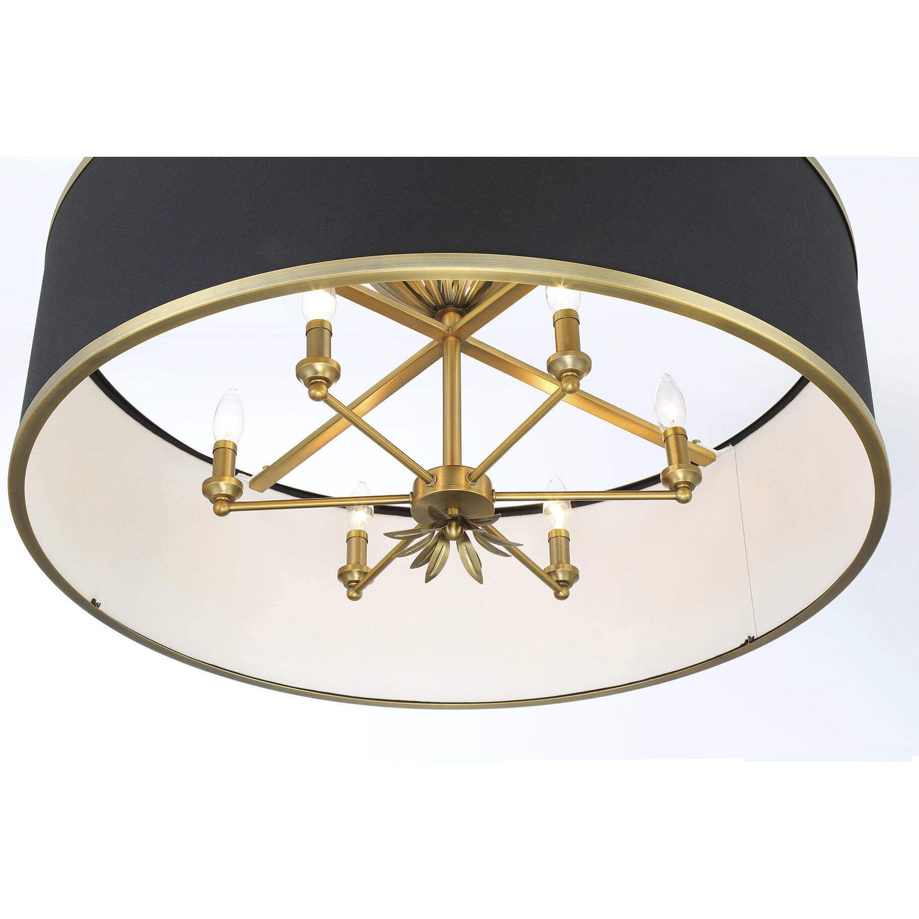 Caprio 6 Light 32.63 inch Natural Brushed Brass Pendant Ceiling Light