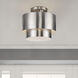 Zolana 2 Light 12 inch Brushed Nickel Semi Flush Mount Ceiling Light, Medium