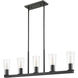 Titus 5 Light 44 inch Matte Black Linear Chandelier Ceiling Light