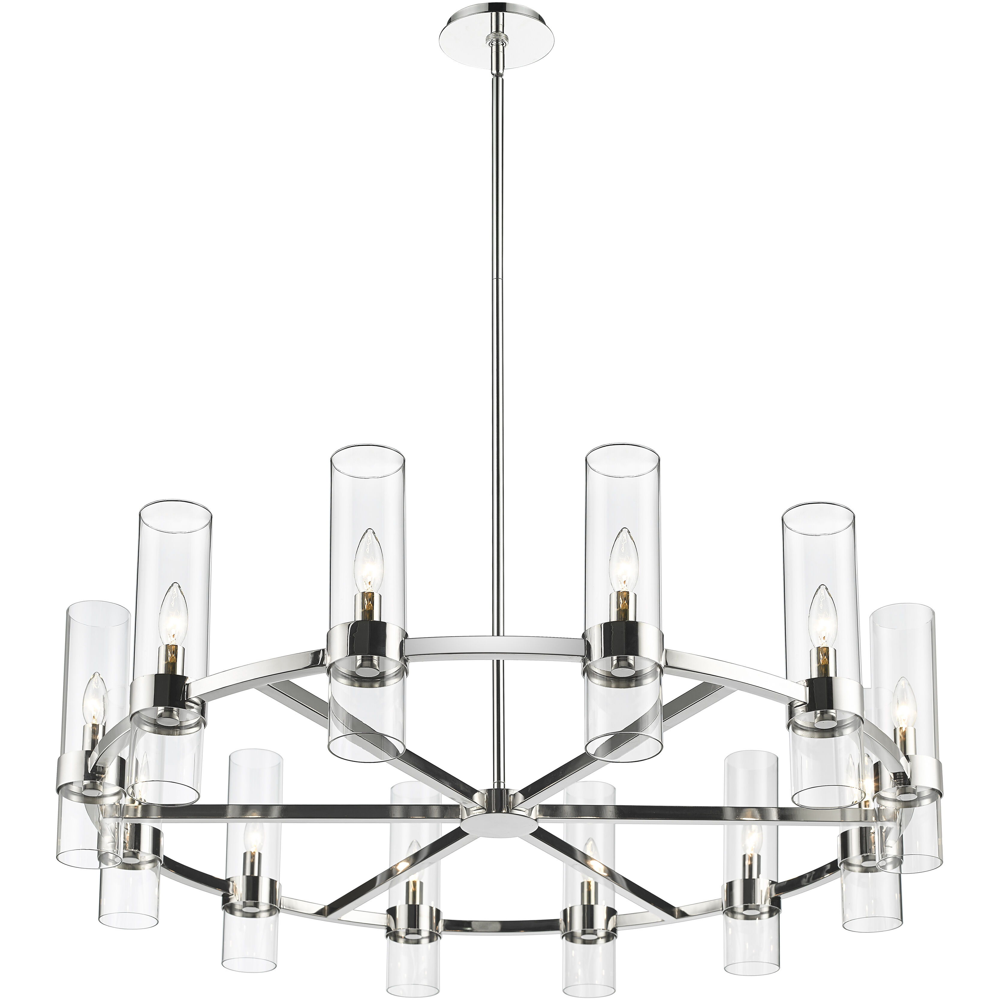Datus 12 Light 43.5 inch Polished Nickel Chandelier Ceiling Light