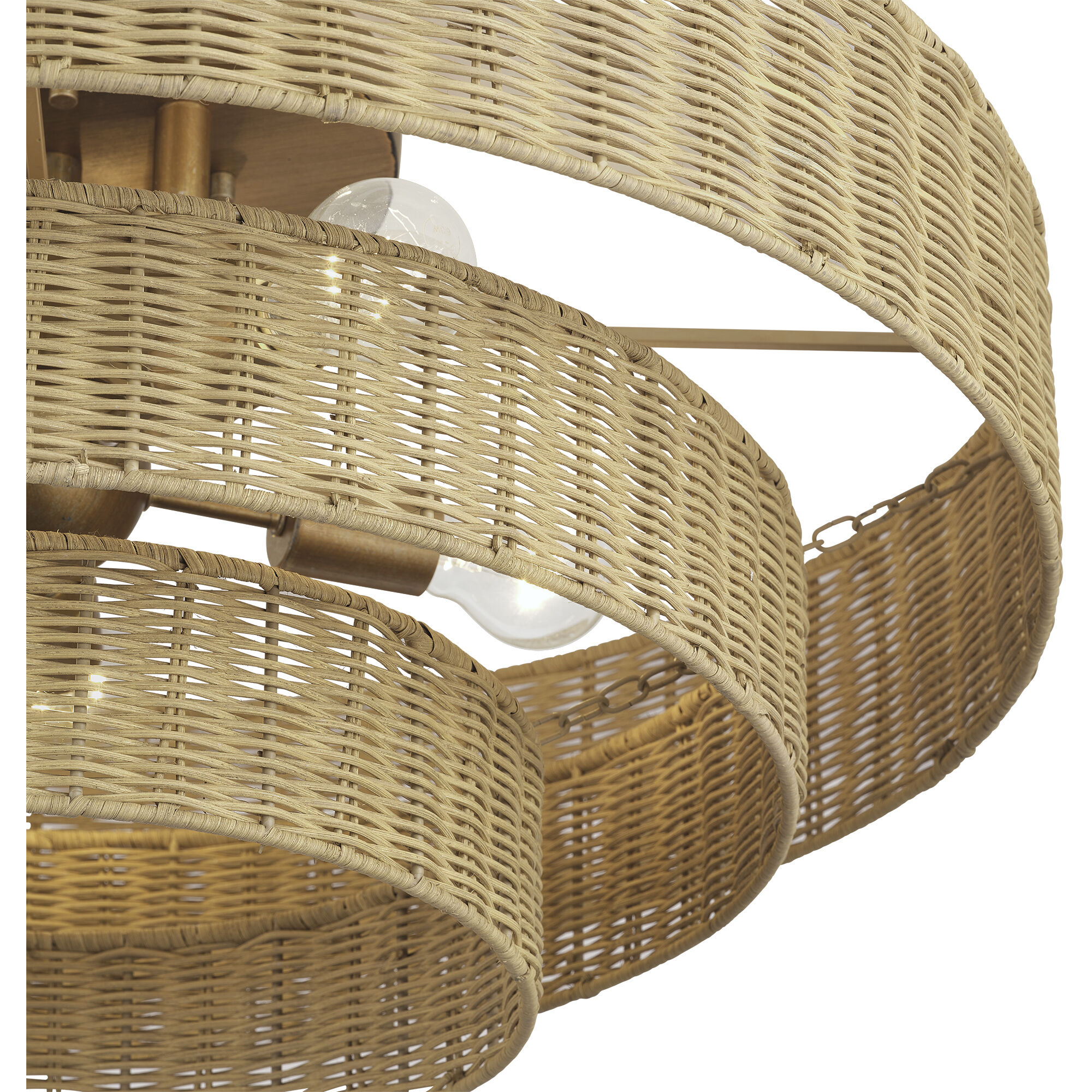 Weavington 5 Light 28 inch Antique Gold Leaf Semi Flush Mount Ceiling Light, Extra Large