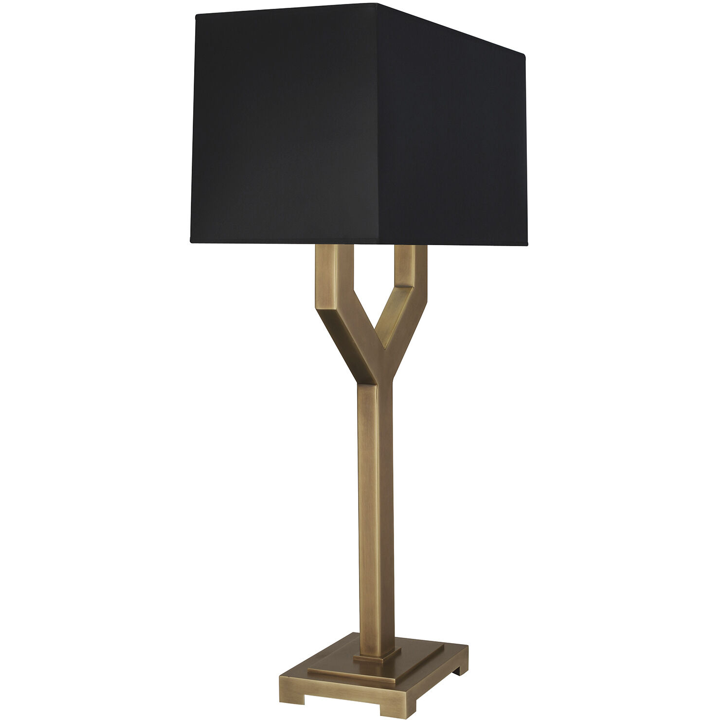 Valerie 34.25 inch 100 watt Vintage Brass Table Lamp Portable Light in Black With Matte Gold