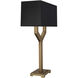 Valerie 34.25 inch 100 watt Vintage Brass Table Lamp Portable Light in Black With Matte Gold