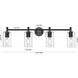 Downtown Urban Crown Point 4 Light 33.88 inch Satin Nickel Bath Vanity Light Wall Light in Plated Smoke