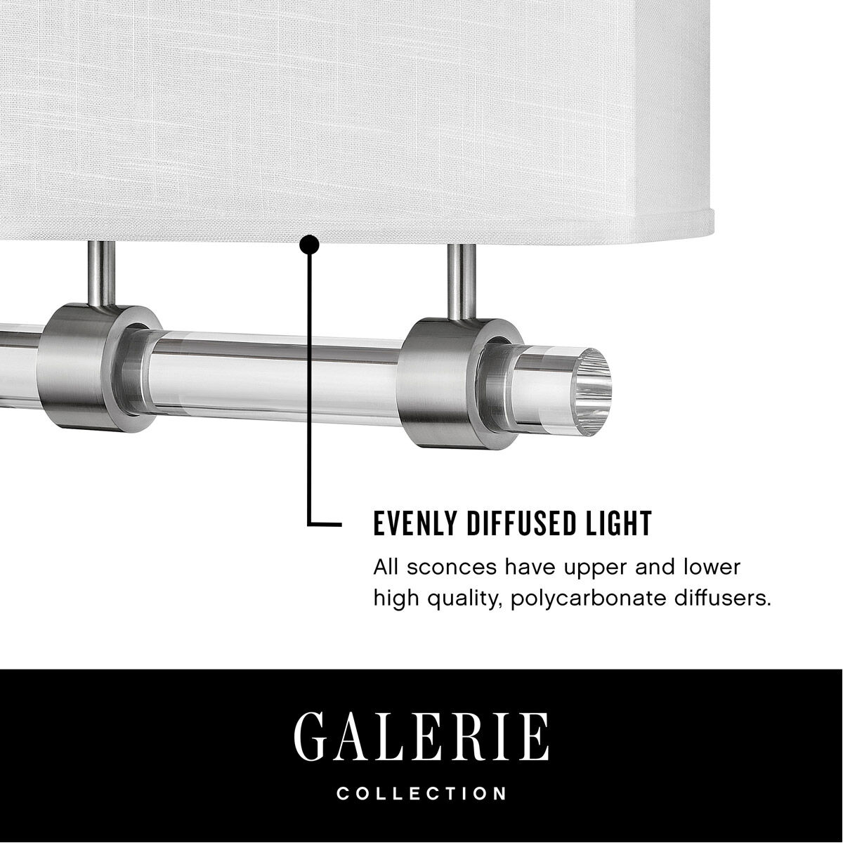 Galerie Link LED 15 inch Black ADA Sconce Wall Light