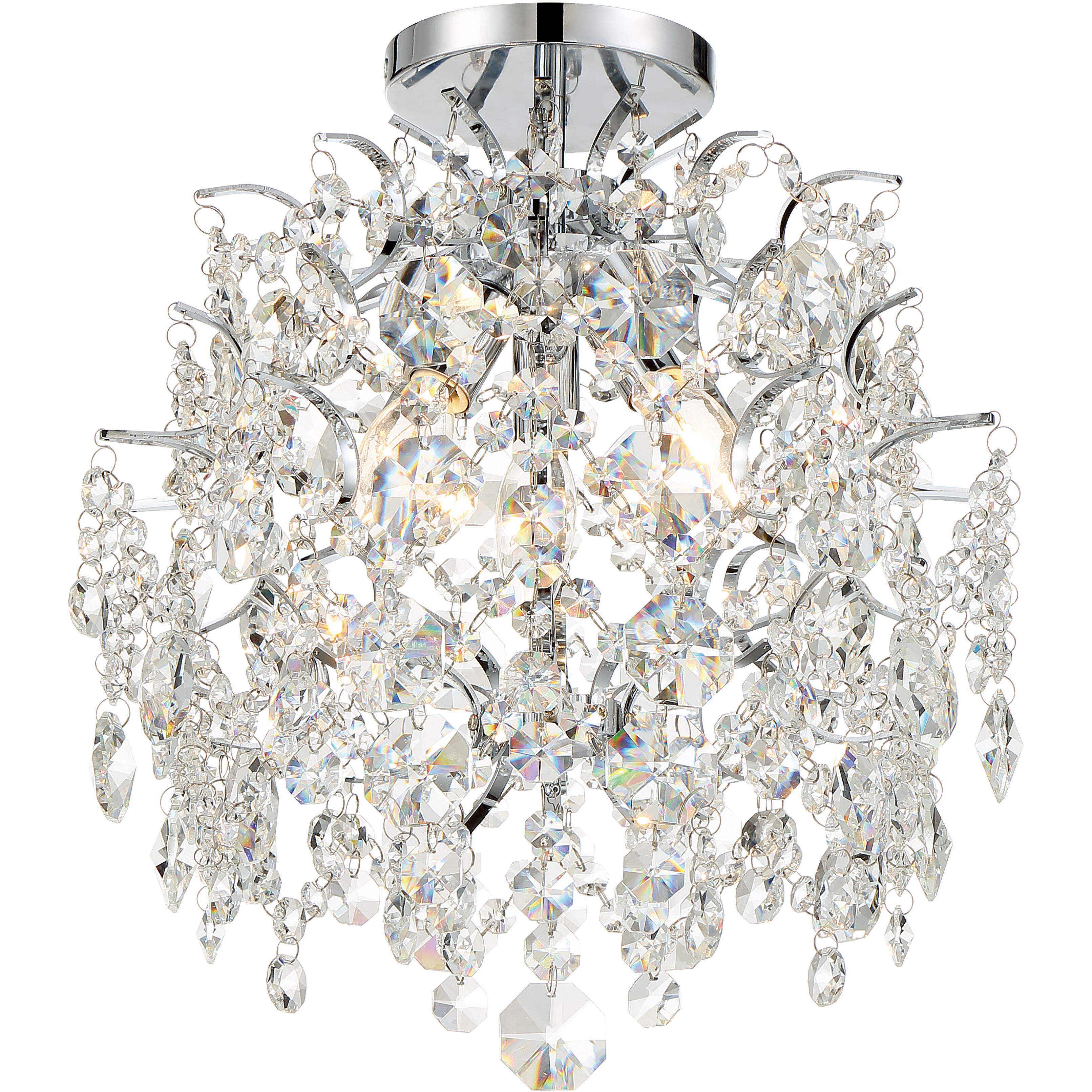 Isabella's Crown 3 Light 14 inch Chrome Mini Chandelier Ceiling Light