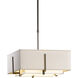 Exos Square 2 Light 17 inch Bronze Pendant Ceiling Light in Natural Anna, Small