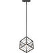 Euclid 1 Light 12 inch Chrome and Matte Black Pendant Ceiling Light