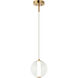 Belange LED 8 inch Aged Gold Brass Pendant Ceiling Light